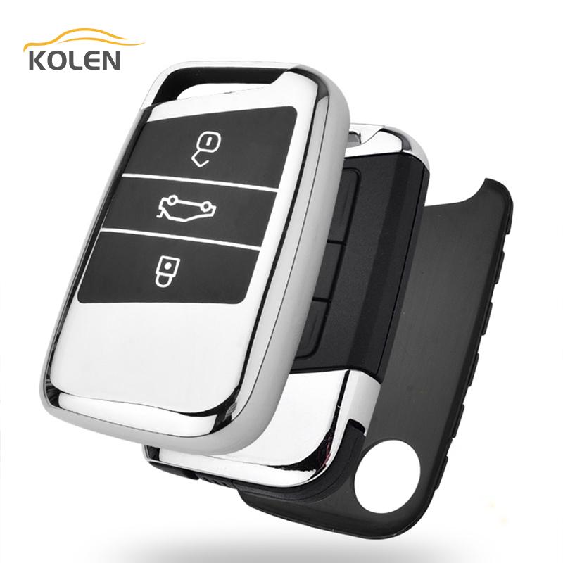 Soft Tpu Car Remote Key Case Cover Shell Fob For Vw Volkswagen Passat B8 Magotan Golf For Skoda Superb Kodiaq A7 Accessories