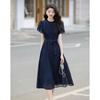 Demana Elegant Watermark Polka Dot Ruffle Sleeve Midi Dress