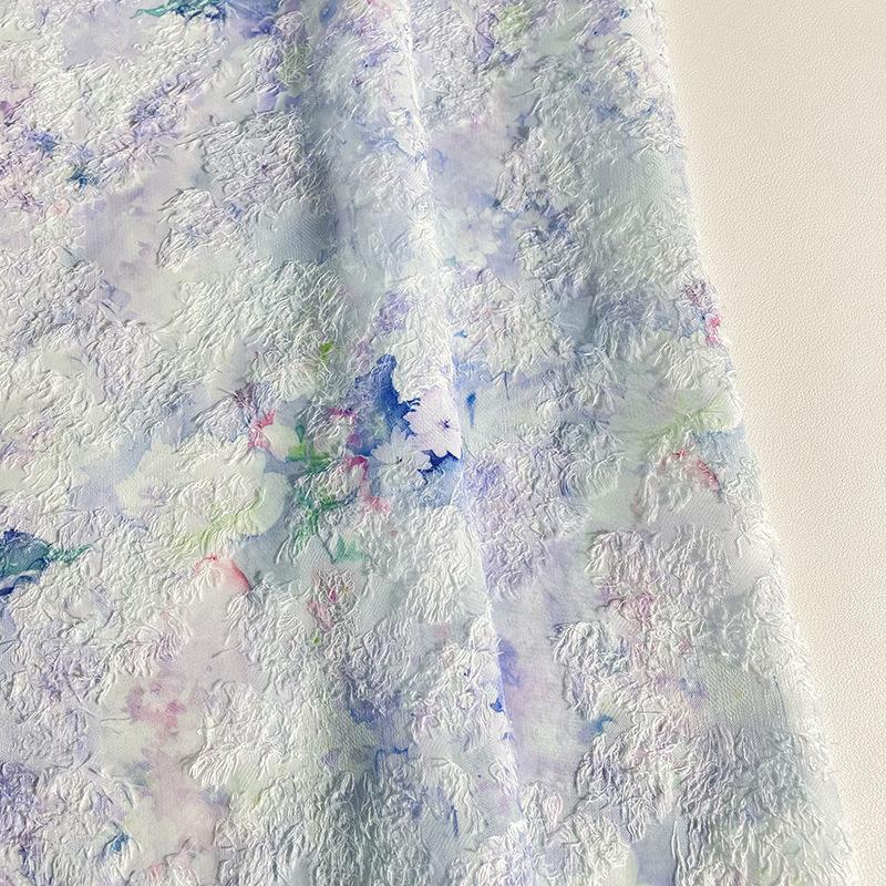 Digital Printing Chiffon Fabric Floral Watercolor for DIY Sewing Cheongsam Retro Dress Material Jacquard Design for Women 2025