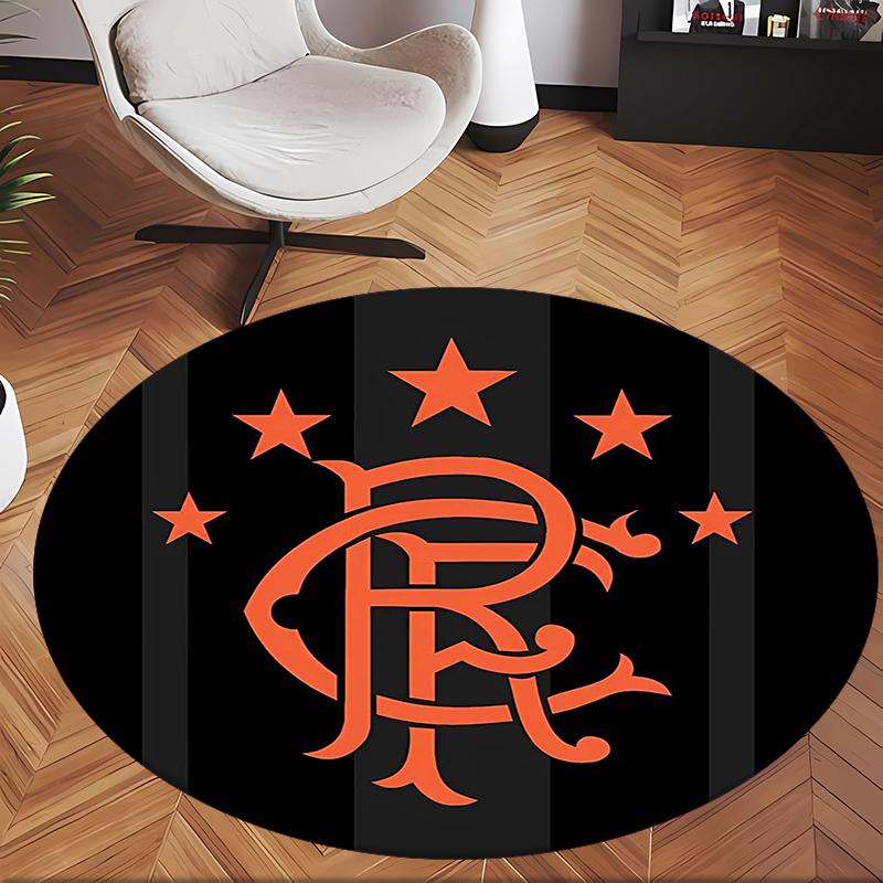 Rangers Fc (14) Round Office Rug Decorative Floor Rug for Office Bedroom Living Room and Home Space
