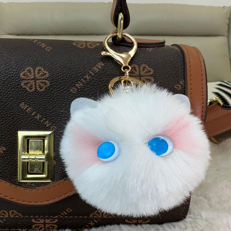 Handmade Cute Plush Cat Keychain - Backpack Pendant & Adorable Bag Ornament