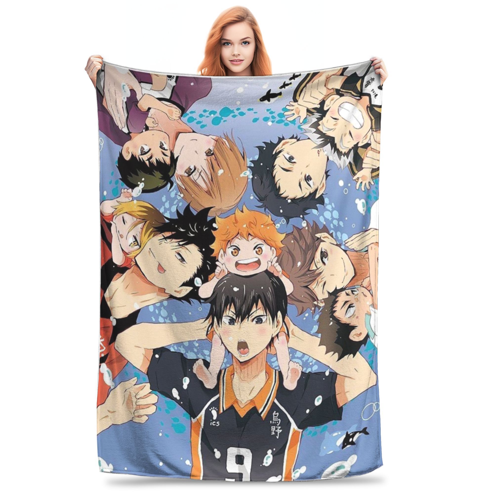 

Хината Шоё Хайкю Вязаные Пледы Флисовый Плед Летнее Кондиционирование С Принтом Мягкие Теплые Покрывала, 30x40in