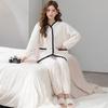 Høst og vinter Coral Velvet Pyjamas Set 3D Jacquard Flanell Langermet Cardigan Home Wear