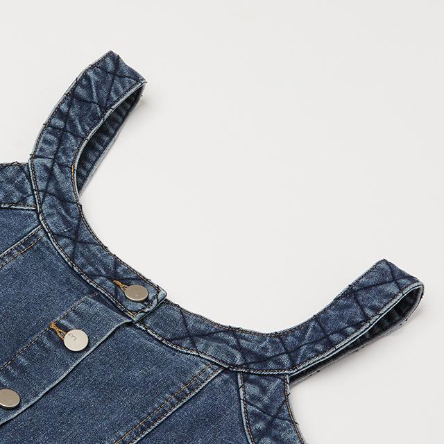 LAP Smoking Diamond Bustier Denim Blouse Aq1Db360
