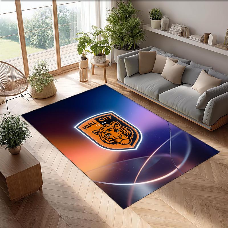 Tappeto in Velluto di Cristallo con Stampa Calcio Hull City, Comodo Assorbente d'Acqua Antiscivolo Tappeto per Pavimento Interno