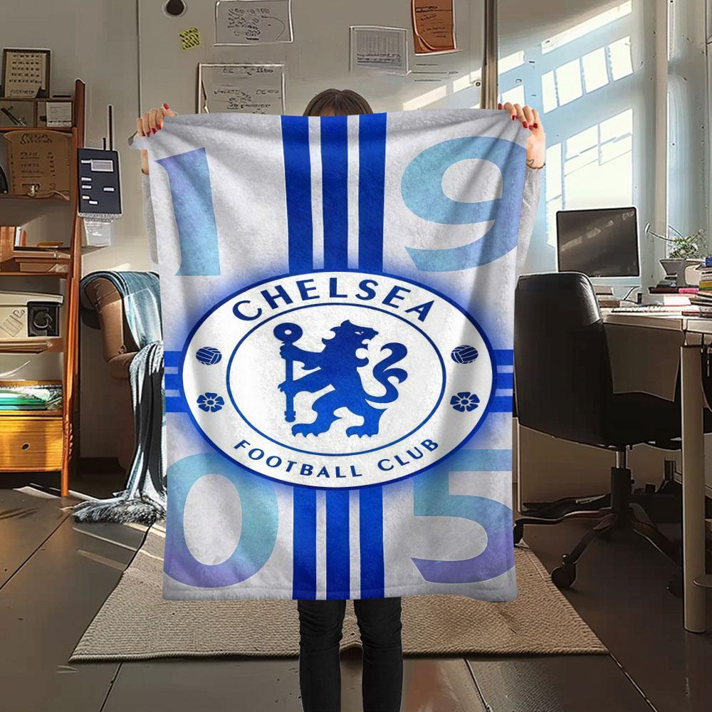 1PC Chelsea F Patterned Flannel Blanket Suitable For All Seasons for Home Decor Warmth and Comfort Gifts Holiday Present