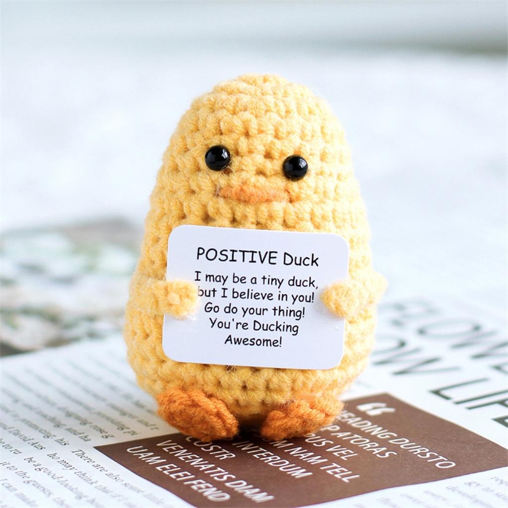 Crochet Gift Positive Energy Motivation Decoration Funny Crochet Gift Decorative Ornament Doll (1pc)