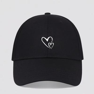 Kšiltovka s potiskem srdce - Pánská a dámská trendy pokrývka hlavy pro ochranu před sluncem, pro venkovní sporty a běžné nošení