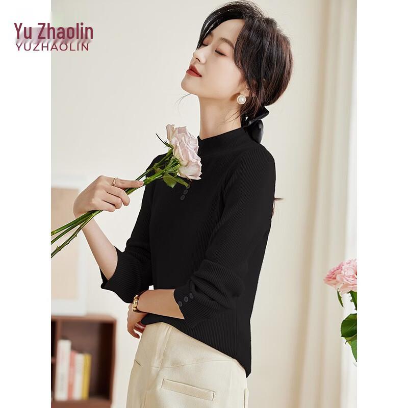 YUZHAOLIN Women's Thin Knitted Half-High Collar Top