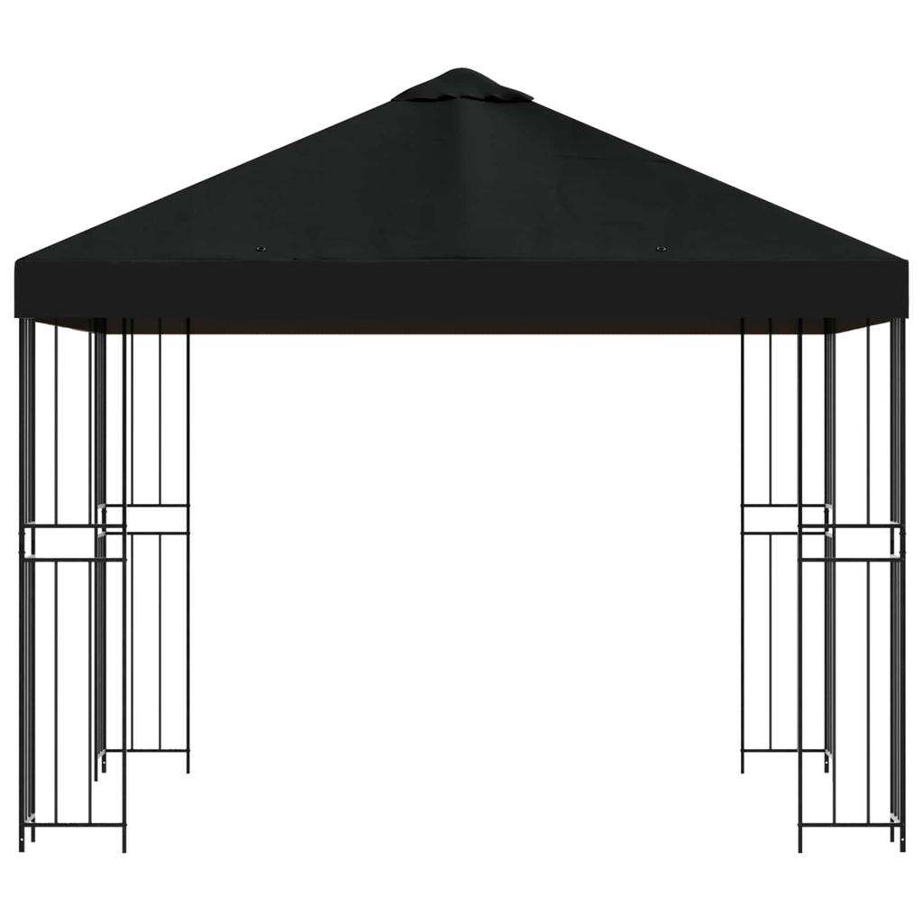 Gazebo 3 X 3 M Black Polyester and Steel 190 Gsm