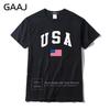 GAAJ USA America Flag Men T Shirt Top High Quality 100 Cotton Tshirts For Man Tshirt Printed Brand Clothing Casual Streetwear