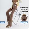 Women's High Waist Flare Yoga Pants High Stretch Pocket Shark Pants Casual Spring Plus Size Women Trousers
