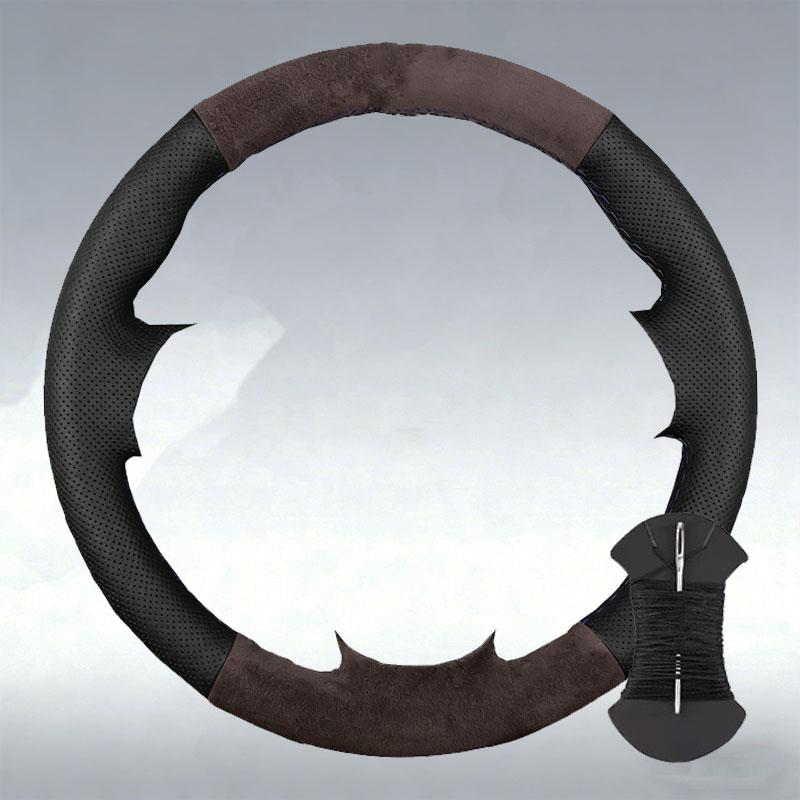 Custom Suede Leather Car Steering Wheel Cover For Nissan Almera (N16) X-Trail (T30) Primera (P12)Terrano 2 Pathfinder Paladin