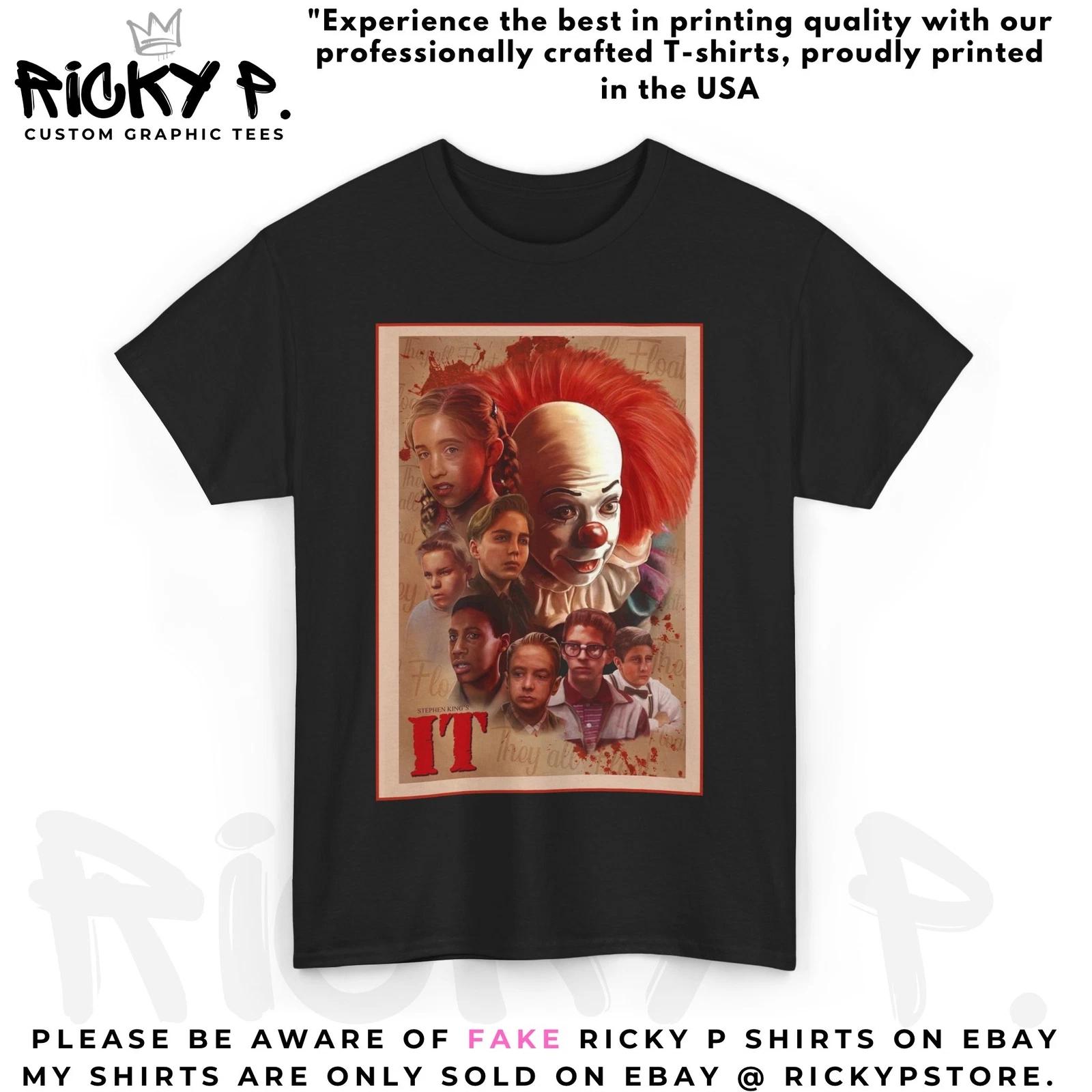 Stephen King IT Movie Pennywise 100% Cotton T-shirt Mens Tees Top Unisex Heavy Cotton Tee M