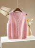 Women's Cashmere Wool Purple Knit Vest - New Autumn/Winter 2026 Design, Warm Sleeveless Top