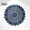 Kitchen Utensil Pads Round Lace Doily, Dark Blue Floral Placemat, Embroidered Table Doilies Mat, Heat-resistant for Home Decoration Dish Mats