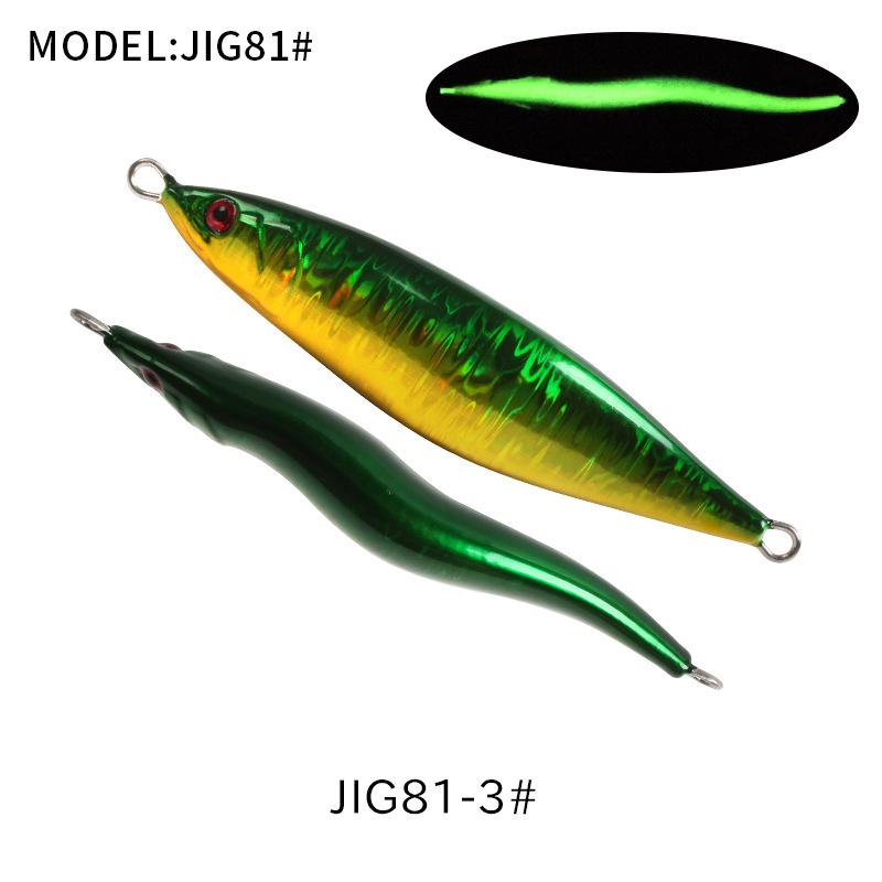 Lead Fish Jig Lure 160g-400g Boat & Sea Fishing Artificial Hard Bait 3D Printed Slow Shaking Without Hooks for Saltwater Fish
