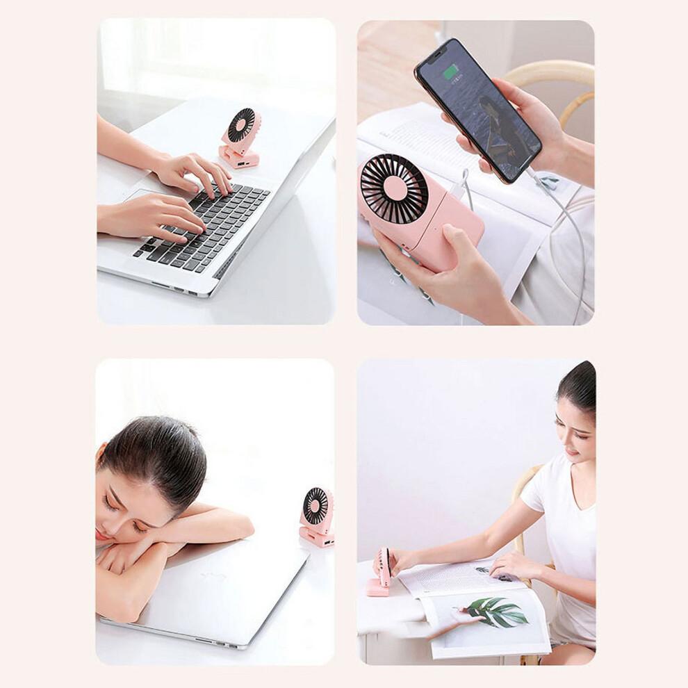 USB Charging Foldable Handheld Mini Fan Personal Lazy Hanging Neck Fan Desktop Cooling Fan