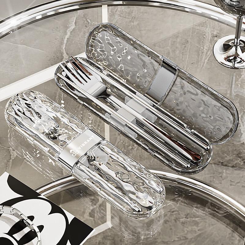 LEXIAOMAN 304 Stainless Steel Portable 3-Piece Cutlery Set