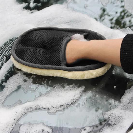 Car Cleaning Glove Ergonomic Design Scratch Free Lint-Free Strong Water Absorption Widely Used Car Wash Mitt