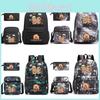 Capybara Animal Print Backpack Set With Oxford Fabric Durable Shockproof For Middle School Students