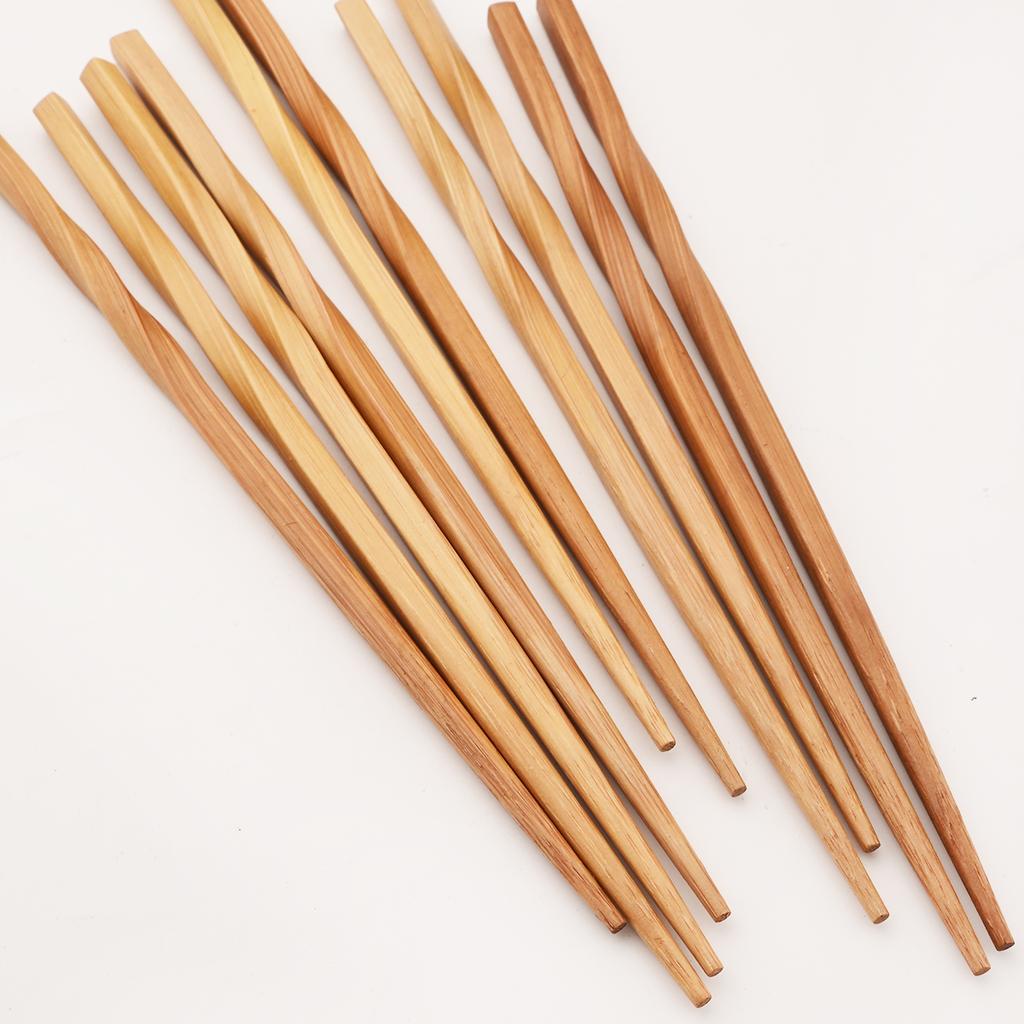 5Pairs Carbonization Bamboo Chopsticks Set Chinese Household Chopsticks Dinnerware Non-slip Sushi Chopsticks Party Kitchen Tools