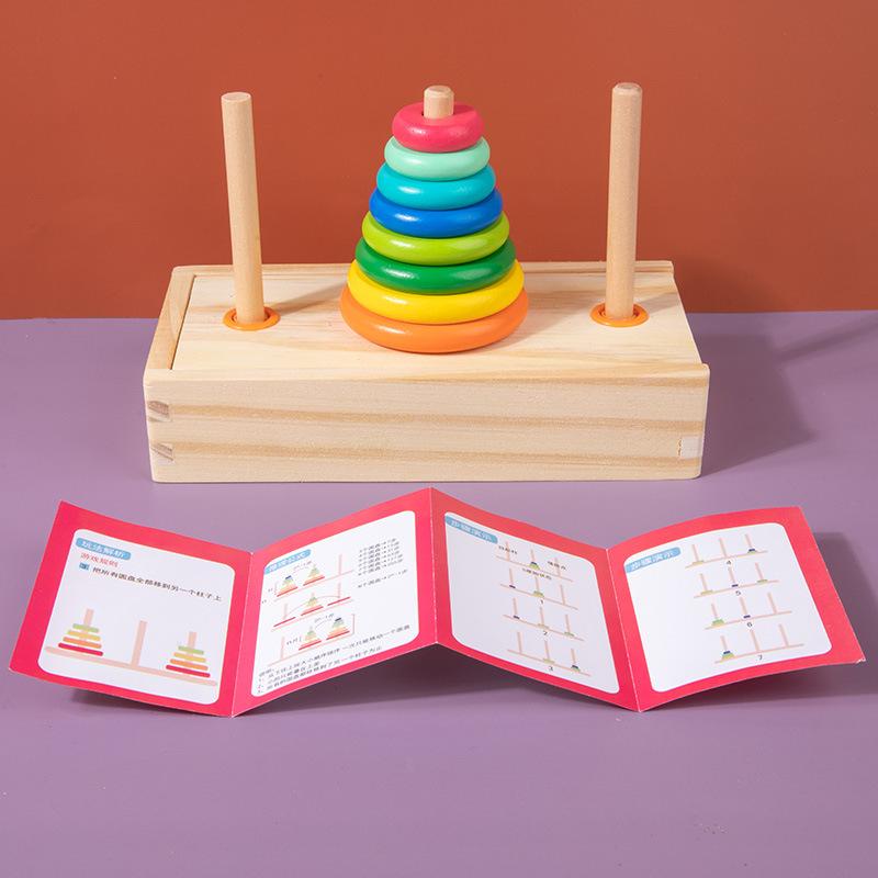 

Wooden Children S Early Education Educational Eight-Story Hannota Rainbow Tower Building Block Storage Stacking Music Matching Toys