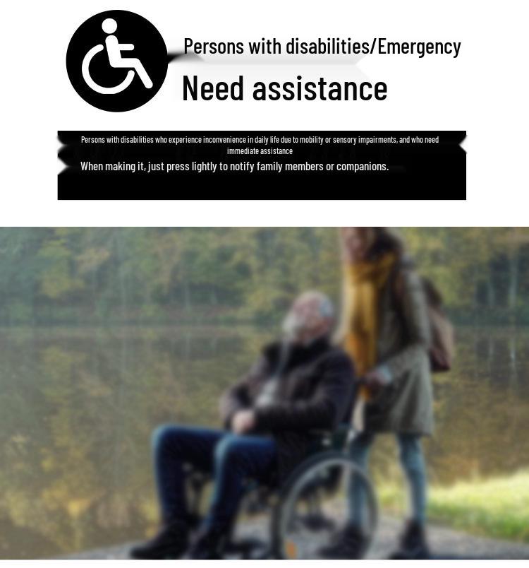 Elderly Wireless Emergency Alarm with Lanyard & Music Bracelet