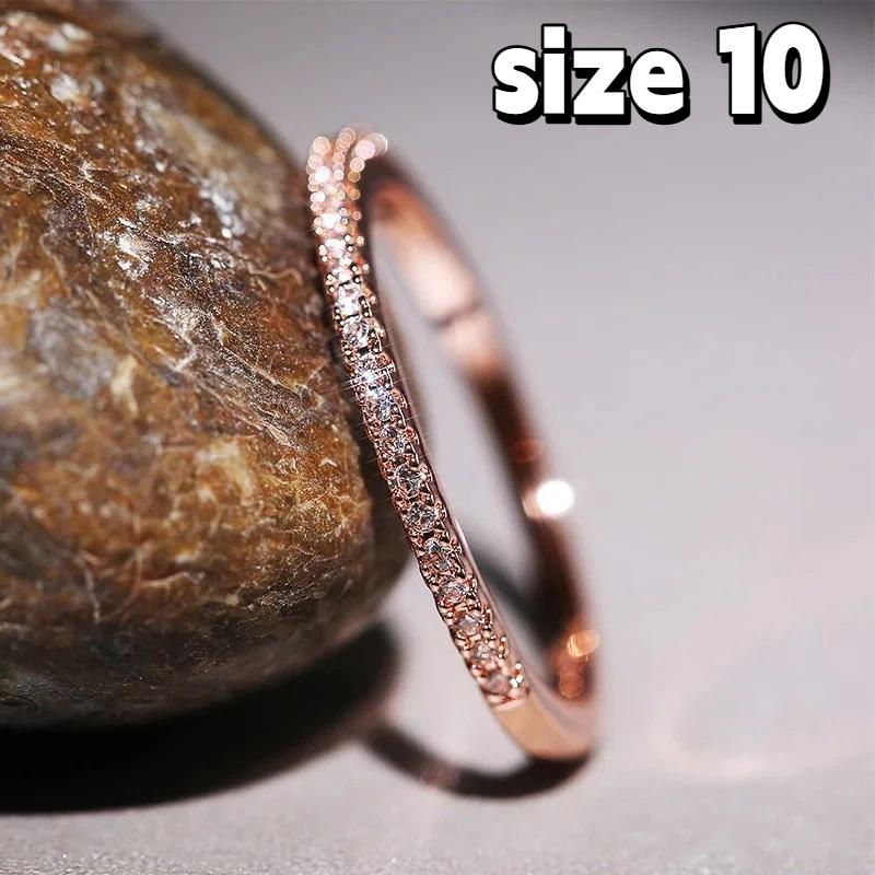 Minimalist Thin Cubic Zircon Finger Ring Silver Tone Dainty Jewelry for Wedding Dinner Party Formal Event Wear
