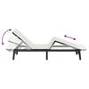 Black Sun Lounger with Cushion Poly Rattan