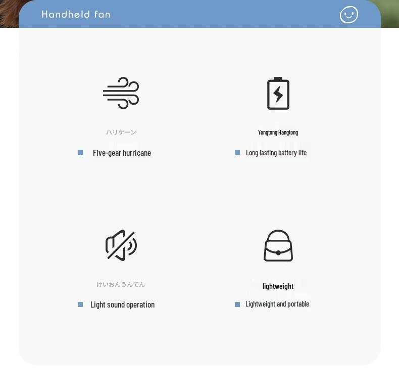 Tragbarer USB Wiederaufladbarer Mini-Tischventilator - Leise, Persönlich, Handgehaltene Kühlung für Studenten