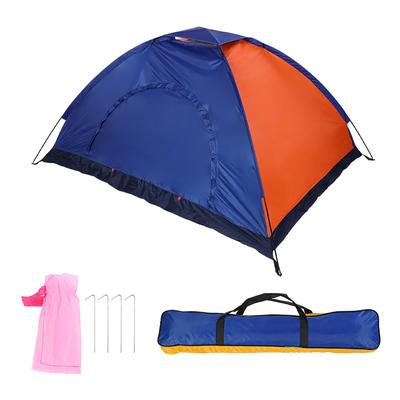 Tenda Impermeabile da Esterno per Campeggio e Trekking con Porta e Finestra (Blu   Arancione)
