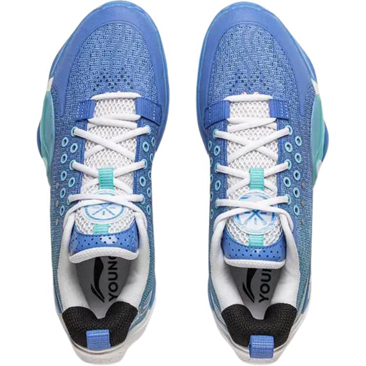 Li Ning YOUNG All City 12 V2 Slip Resistant Low Top Basketball Shoes Teal Blue Teenagers YKBV048-1
