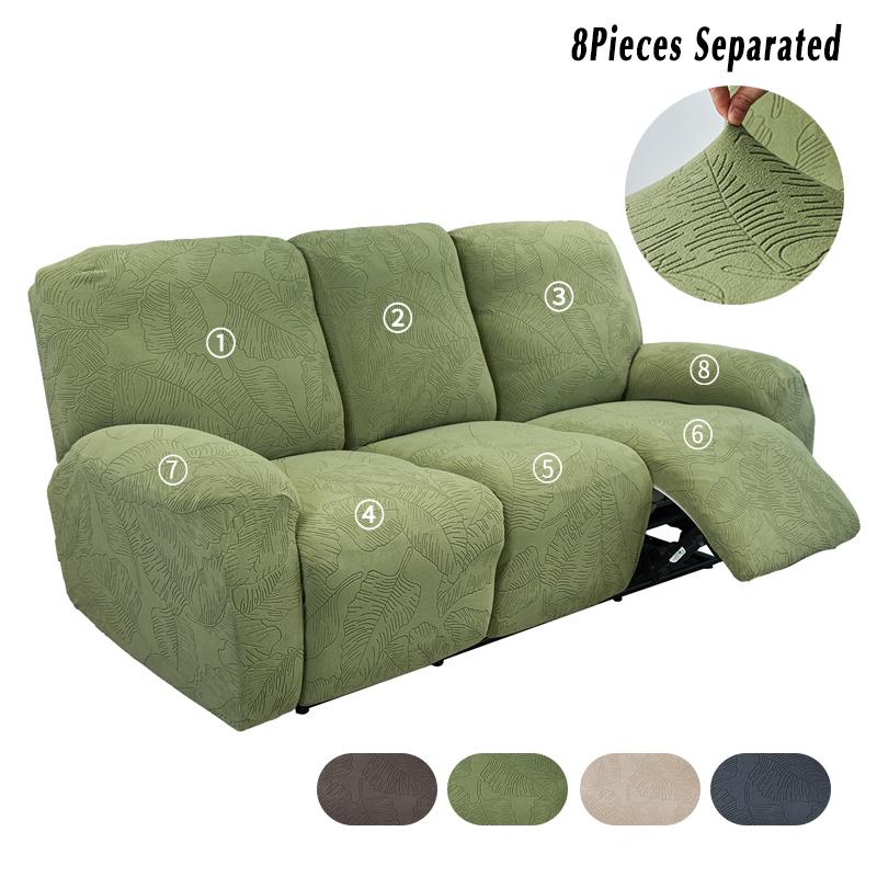 1/3 Seater Jacquard Recliner Sofa Cover Solid Color Relax Armchair Covers Stretch Single Couch Slipcover For Living Room Bedroom