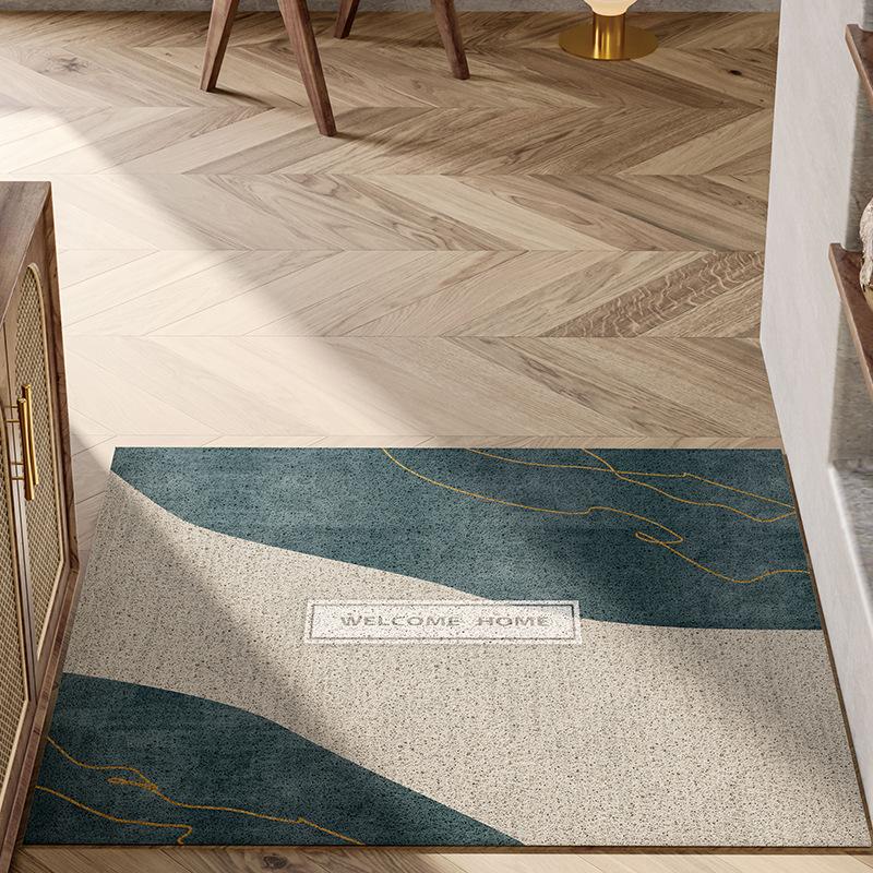 Nordic Style Home Floor Mat Rubbing Soil Silk Ring Door Mat When Entering The Door Rectangular Full Floor Mat Non-Slip Foot Mat For Household Entrance