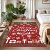 Christmas Printed Square Area Rug Soft Non Slip Floor Carpet For Bedroom Holiday Gift