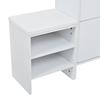 Coat Rack for the Entryway, Includes Shoe Cabinet, Mirror and Coat Hooks, Multifunctional with Shoe-changing Bench, White, 140x30x200cm