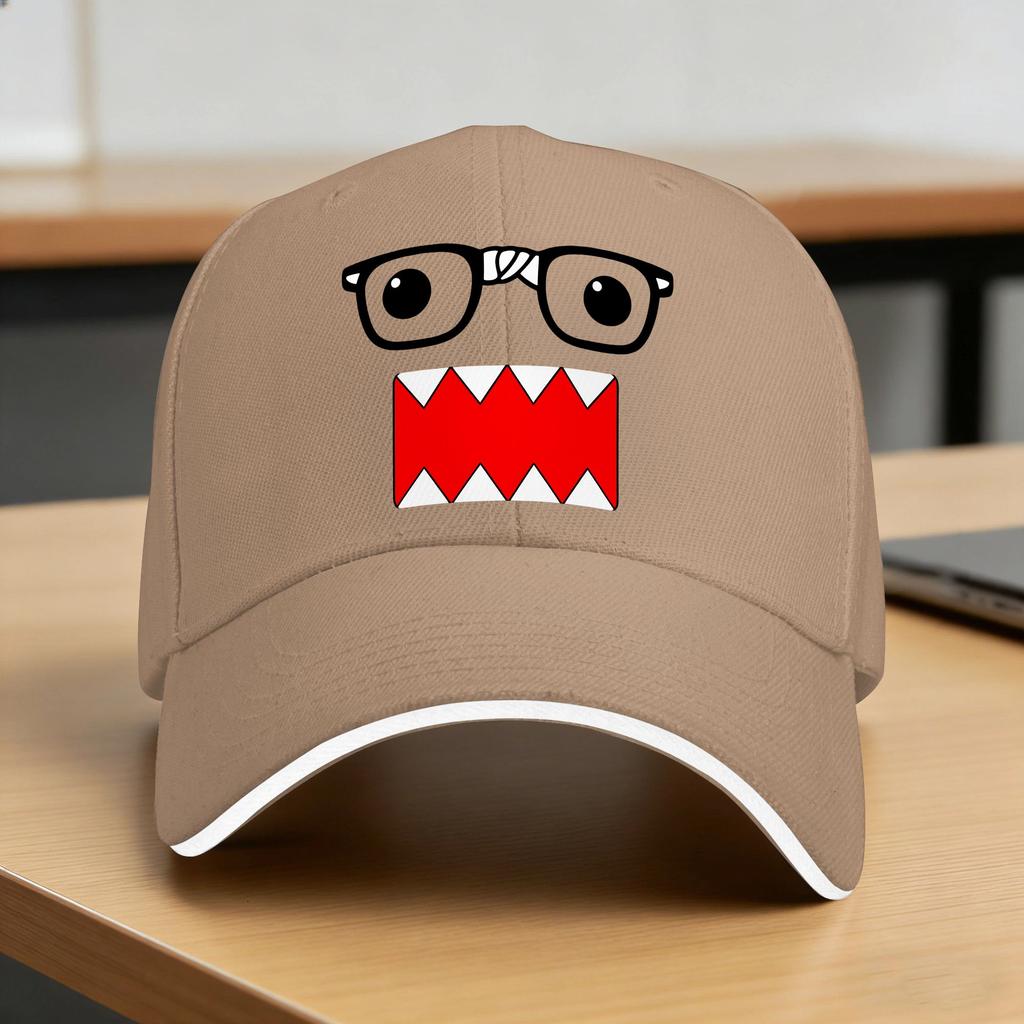 Domo Nerd With Glasses Baseball Cap Casual Men Women Trucker Hat Sun-Proof Custom Logo Kpop Rock Snapback Cap Gift Idea