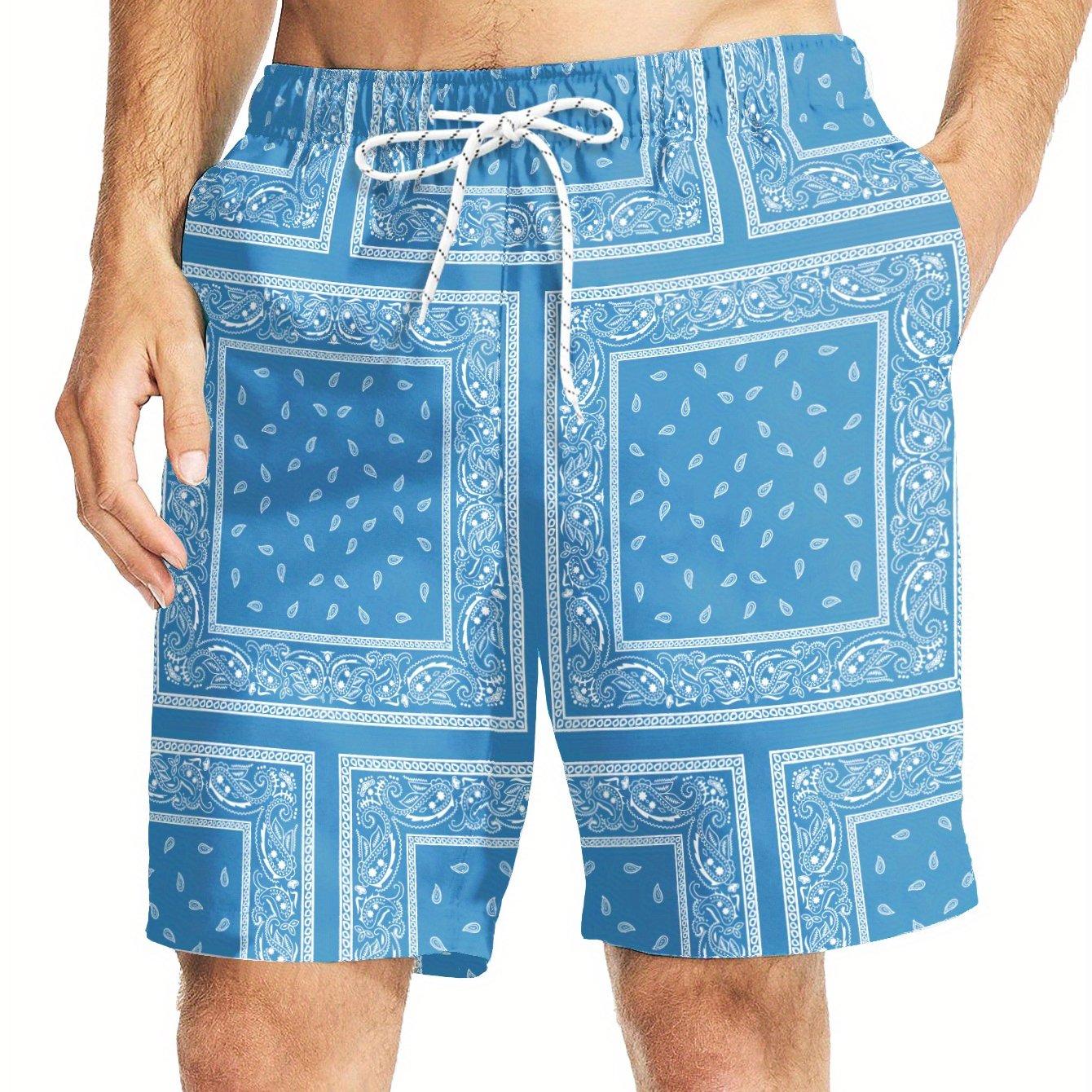 

Гавайские пляжные шорты с принтом пейсли и банданой 3D, мужские летние праздничные плавки, повседневные шорты для серфинга, купальники, детская одежда 6XL