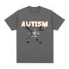 Autismus Skelett Meme T-Shirt Humor Lustiger Schädel Damen Mode Hip Hop T-Shirt Lässige Baumwolle Kurzarm T-Shirts