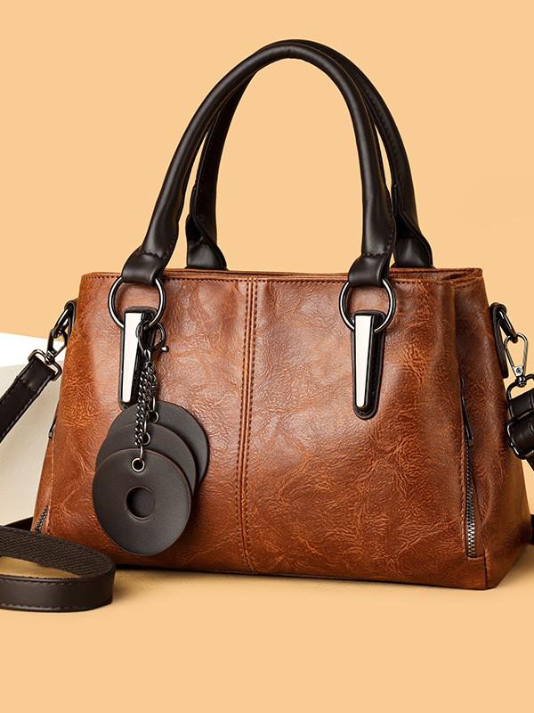 2025 Fashionable Women's Cowhide Shoulder Crossbody Bag – Versatile, Large Capacity, Three-Layer Design for Moms