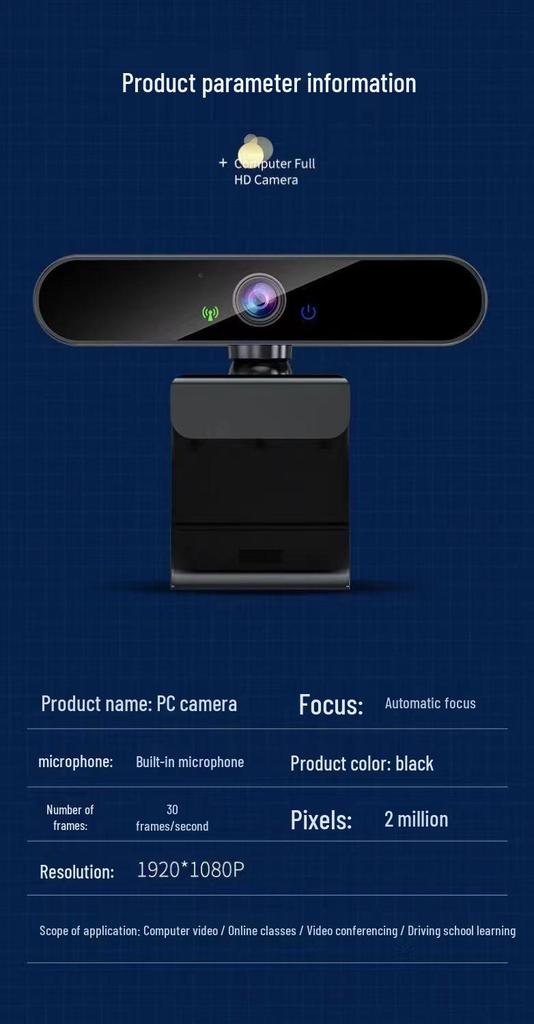 4K Ultra HD Webcam with Built-in Microphone for Desktop/Laptop and Online Streaming