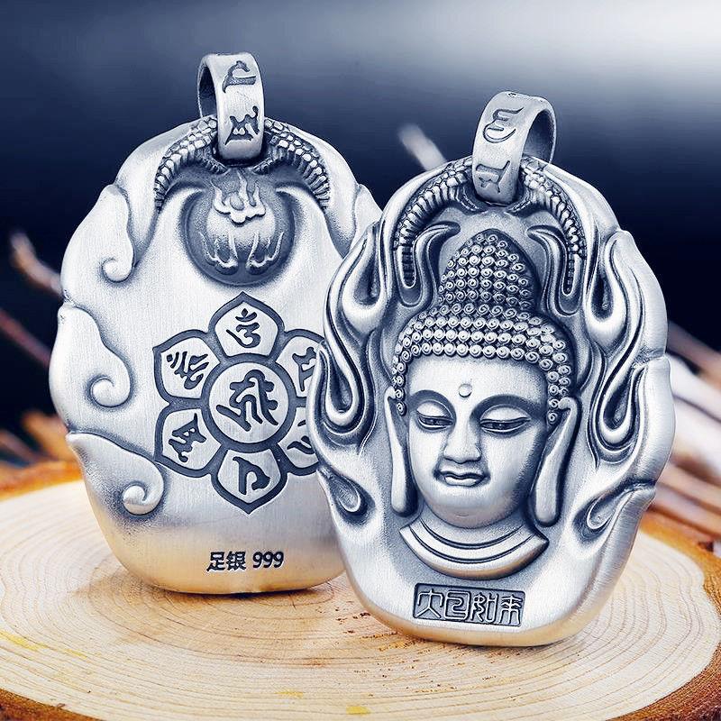 

Амитабха Татхагата Будда Бодхисаттва Манджушри Авалокитешвара кулон ожерелье для мужчин благословение S925 цепочка ожерелье мужские ювелирные изделия