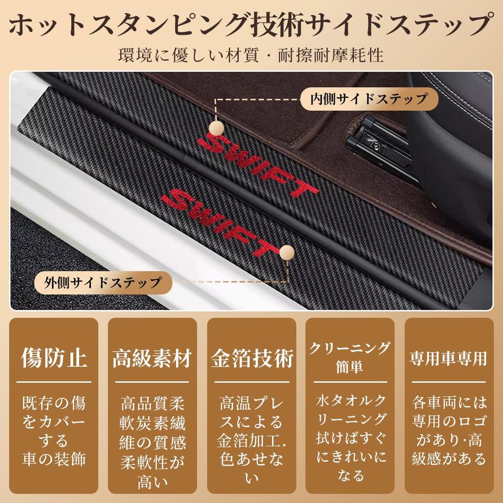 GOODGOODCAR Newest Swift Side Step Guard Scuff Plate Compatible with