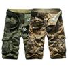 Mittelhohe Elastischer Bund Reißverschluss Herren Shorts Camouflage-Print Mehrere Taschen Cargo-Shorts Streetwear