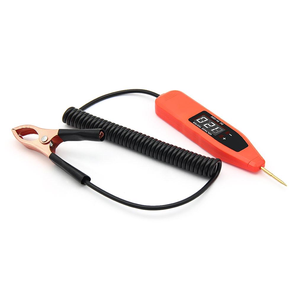 Car Circuit Tester Pen 5V 120V Automotive Circuit Voltage Tester with Display Positive Negative Pole Probe for Car Circuit Test