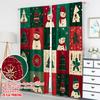 2pcs 2D flat printing Happy Christmas fashion curtains Christmas Snowman Tree Snowflakes Festive Digital Printed Polyester