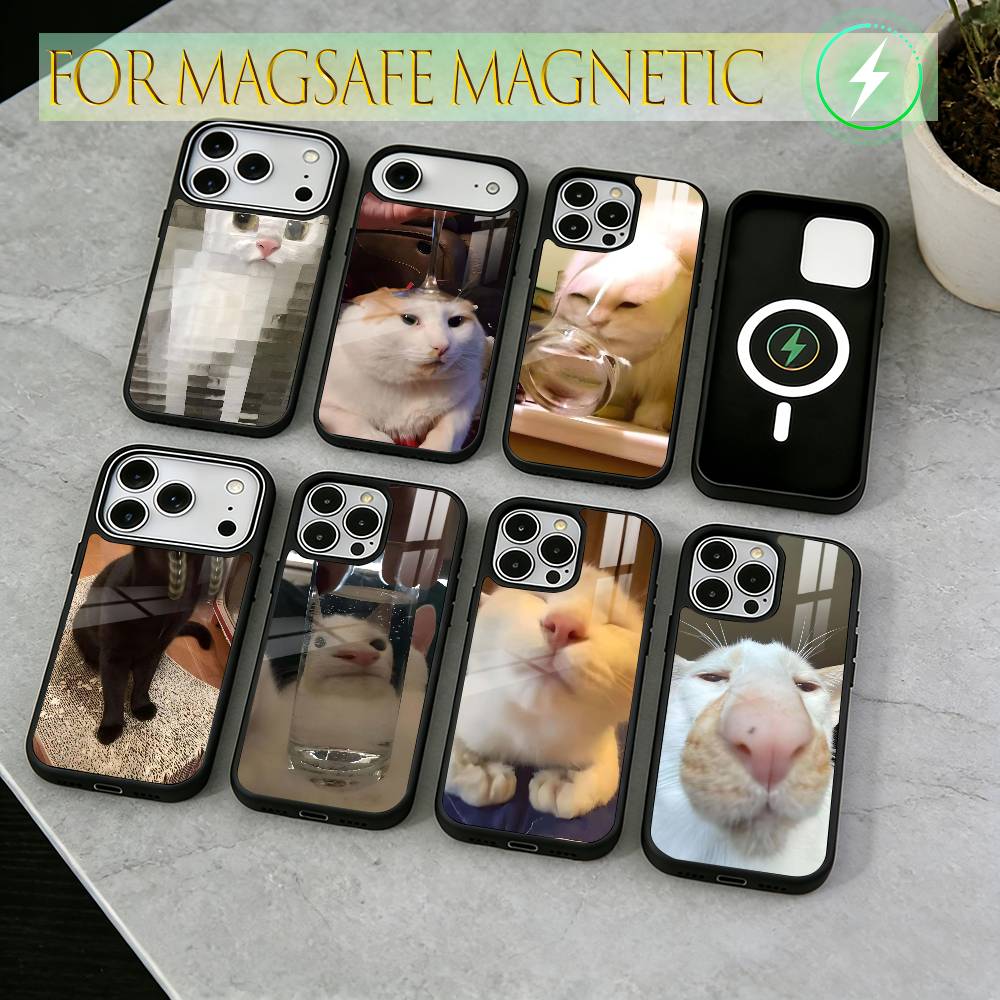 Funny Cat Phone Case Phone Case For iPhone17,16,15,14,13,12,11 Plus,Pro Magnetic For Magsafe Wireless Charging