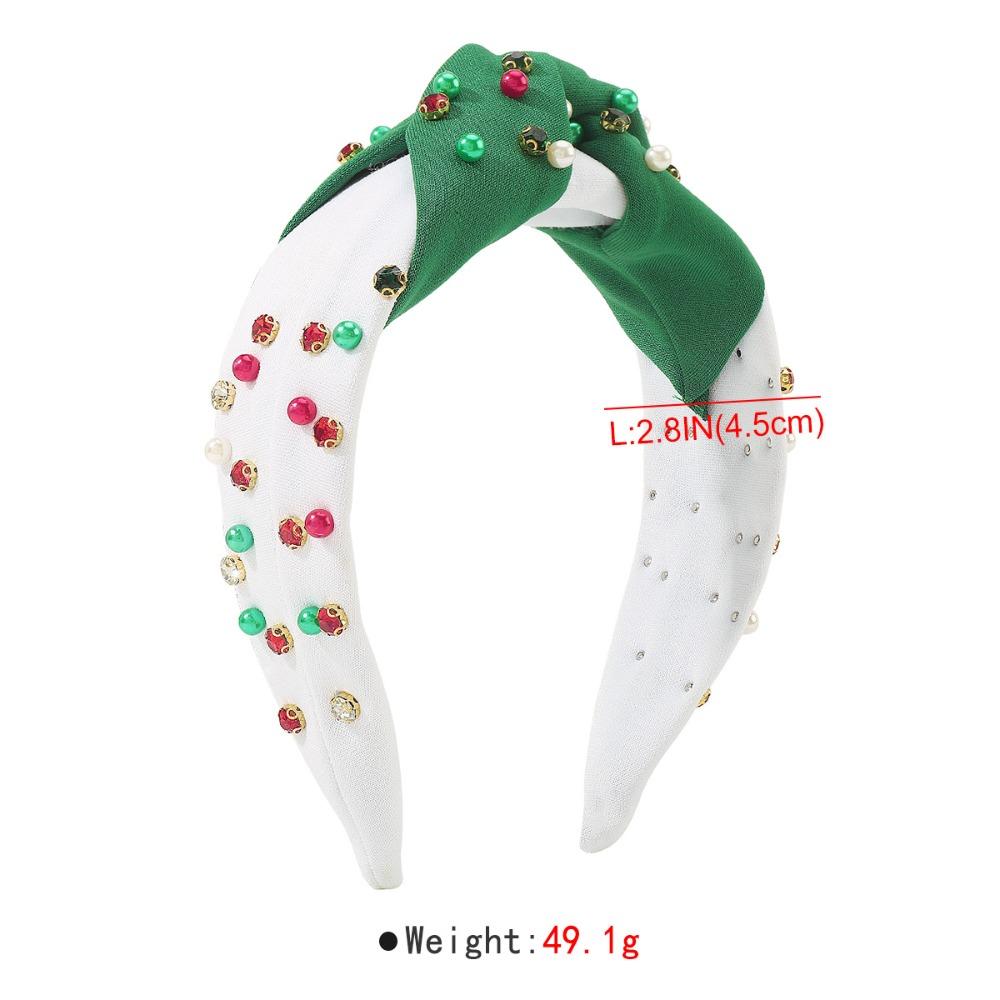 Adjustable Christmas Headband All-match Pearl Rhinestone Hair Hoop Fashion Christmas Headdress