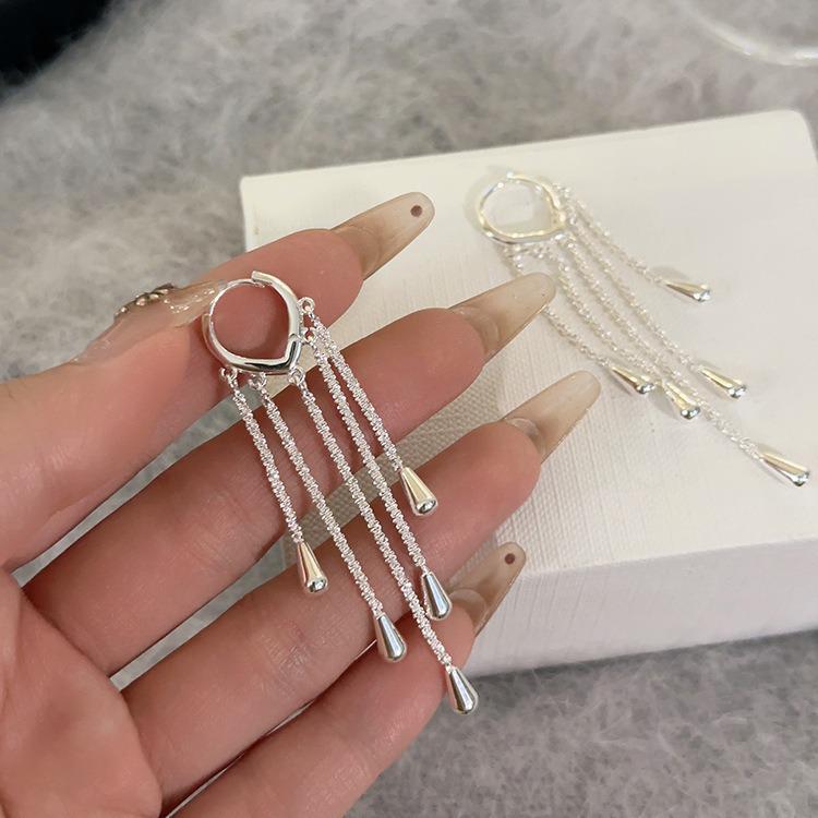 Sparkling Heart Tassel Earrings: Niche Light Luxury Design, Exquisite and Versatile Style